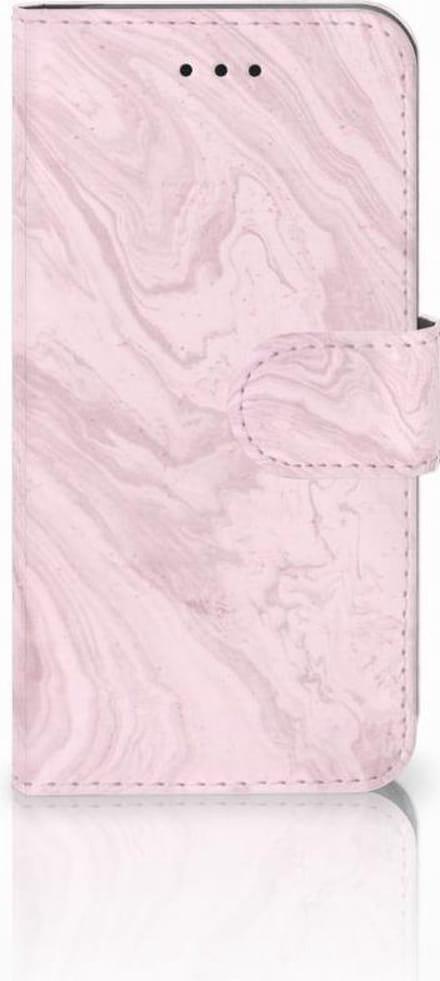 Apple iPhone X | Xs Bookcase Marble Pink - Origineel Cadeau Vriendin
