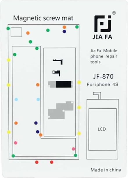 Let op type!! JIAFA Magnetic Screws Mat for iPhone 4S