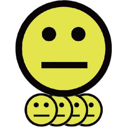 Magneet smiley 75mm emotie neutraal geel 5 stuks