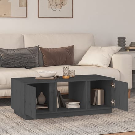 vidaXL - Salontafel - 110x50x40 - cm - massief - grenenhout - grijs