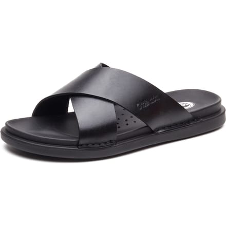 Base London Drift Leren Heren Zwarte Sandalen