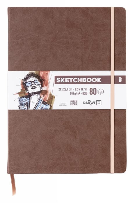Darwi DFY - Schetsboek - A4 - 140 g - Bruin - 80 vellen