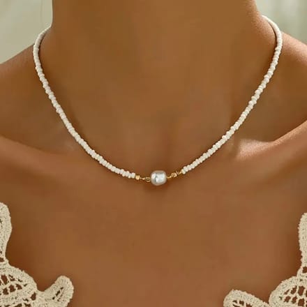 Livano Ketting - Dames - Staal - Nep zilver - Met Hanger - Wit