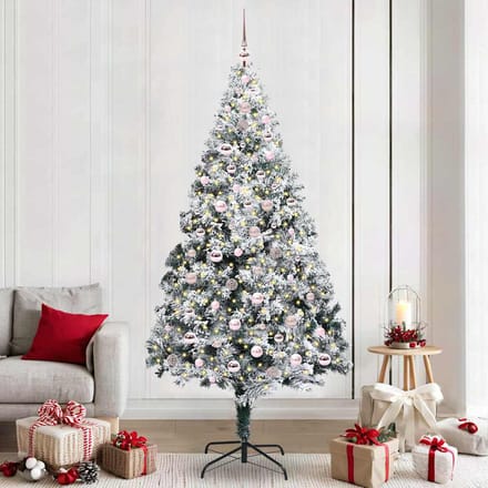 vidaXL - Kunstkerstboom - Wit - 240 - cm - PVC - en - Staal - en - Kunststof