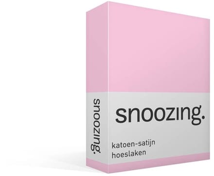 Snoozing - Katoen-satijn - Hoeslaken - Eenpersoons - 80x200 cm - Roze