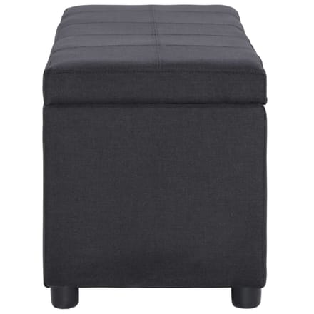 vidaXL - Bankje - met - opbergvak - 116 - cm - polyester - zwart