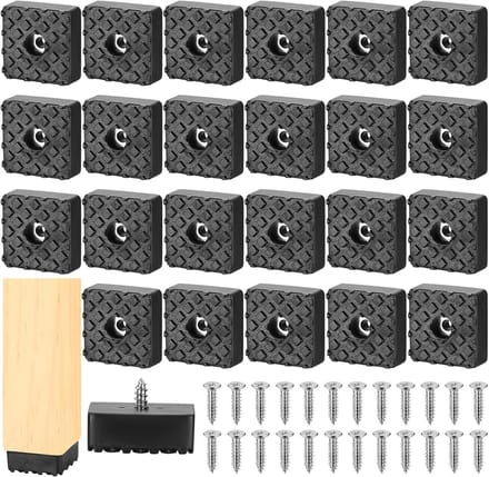 Allecto plus - Zwarte rubberen voetjes voor tuinstoelen, antislip, 30 x 30 mm