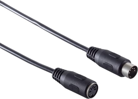 DIN 5-pins audio verlengkabel / zwart - 2,5 meter