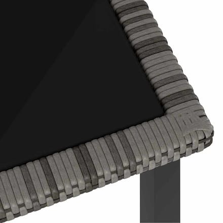 vidaXL - Tuintafel - 70x70x73 - cm - poly - rattan - grijs