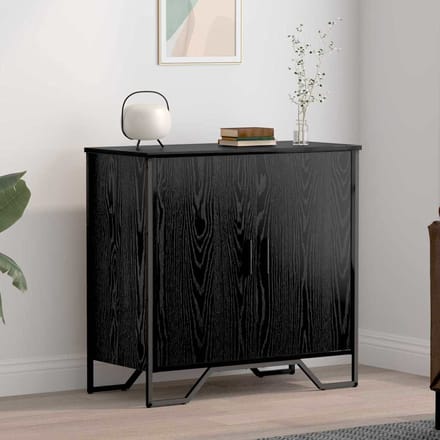 vidaXL - Dressoir - Zwart - Eiken - 78 - x - 35 - x - 74.5 - cm