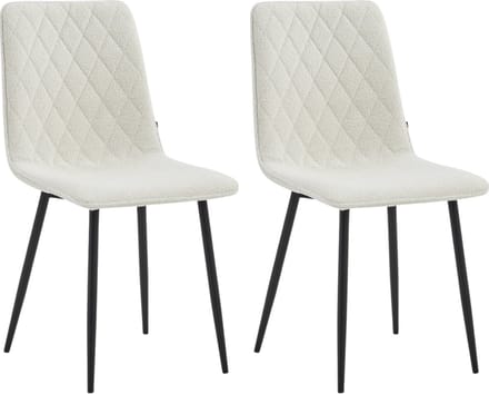 Colenis® - Elise Eetkamerstoel - Set Van 2 - Wit - Bouclé - Industrieel
