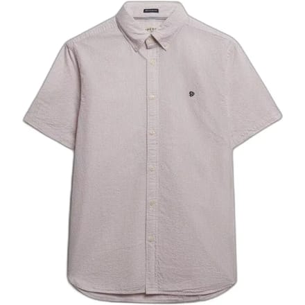 Superdry Classic Seersucker Overhemd Met Korte Mouwen Beige 3XL Man
