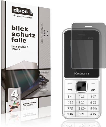 dipos – Matte Privacy Screenprotector geschikt voor Karbonn KX19 | Anti-Spy Beschermfolie