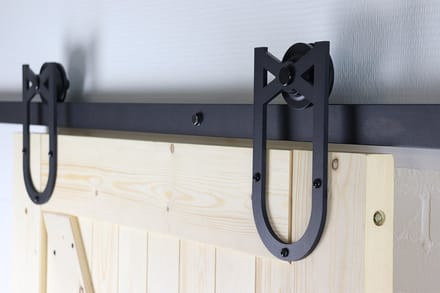 Wovar Zwart Schuifdeursysteem met Rails | Hoefijzer Model Compleet 200 cm | Per Set
