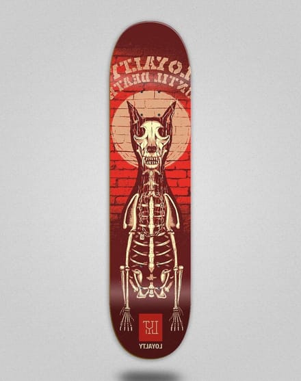 Skateboard Deck - Skate Deck - Street Skateboarding - Dead Dog Design - 7.875 inch - Rood