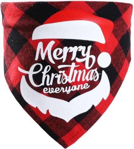 Bandana Hond - Halsband hond - Verstelbaar - Leiband - Kerst Rood - Katoen - 42 x 60 cm