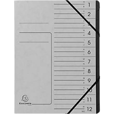 Exacompta 541211E, Project folder, A4, Karton, Grijs, 355 g/m², Elastische band