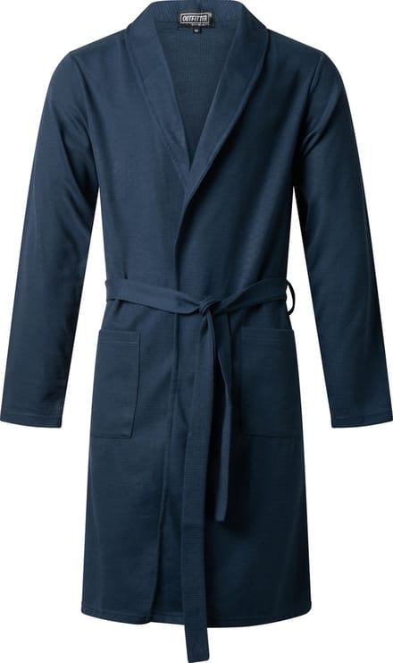 Ochtendjas met wafelstructuur - sauna badjas - donkerblauw - maat S