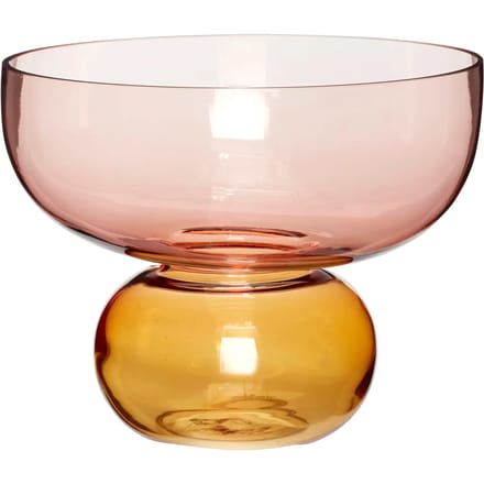 Hübsch Showvaas, roze/amberkleurig, glas, Ø 25 cm