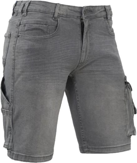 Korte werkbroek denim stretch grijs Ralph Brams Workwear