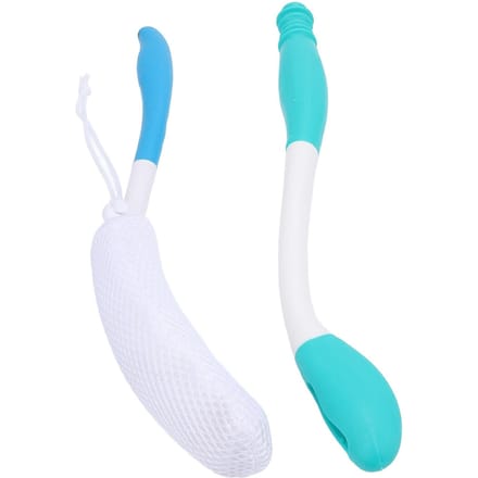 Billenveger Tool Toilet Hulp Billenreiniger Antislip Gebogen Handvat Douche Bad Borstel Set white