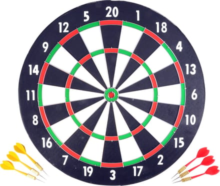 Longfield Darts Dartbord 43 cm met 6 Dartpijlen