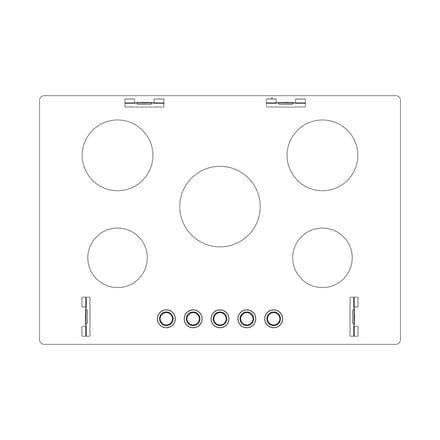 AEG bovenblad, zwart, AEG, 740x510mm 8072978177