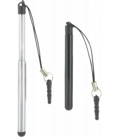 Bigben Connected, Set van 2 universele intrekbare en verlengbare stylus tot 9,5 cm, Zwart