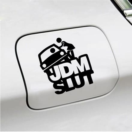 Bumpersticker - JDM Slut - 14 X 13 - Zwart