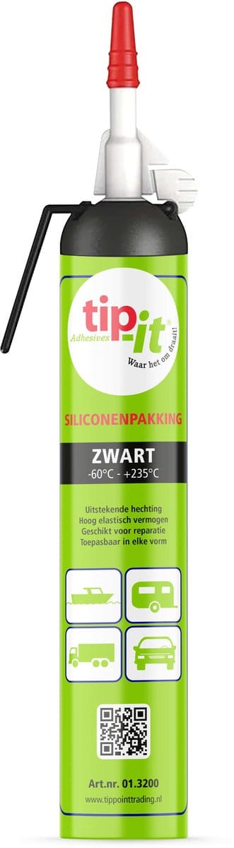 Tip-it Siliconenpakking - Siliconenkit - Zwart - 200 ml