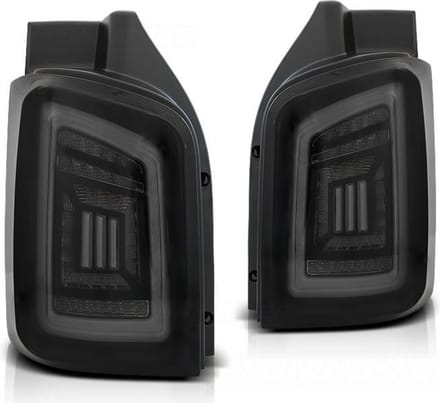 Achterlichten - VW T5 - 04 03-09 / 10-15 - SMOKE ZWART WIT - LED