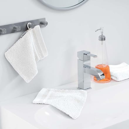Washand 15x21cm set 2 stuks kleur naturel 100%katoen