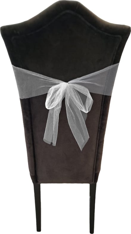 Tule stof op rol - wit - 30cm x 9meter - Organza/mesh decoratie stoffen