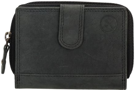 Hide & Stitches Portemonnee Johan van Amstel Zwart