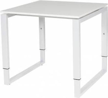 Verstelbaar Bureau - Domino Plus 80x80 wit - wit frame
