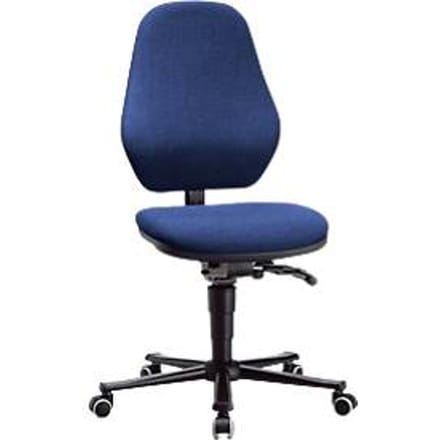 Labostoel Basic, met wielen, stoffen bekleding, Duotec blauw