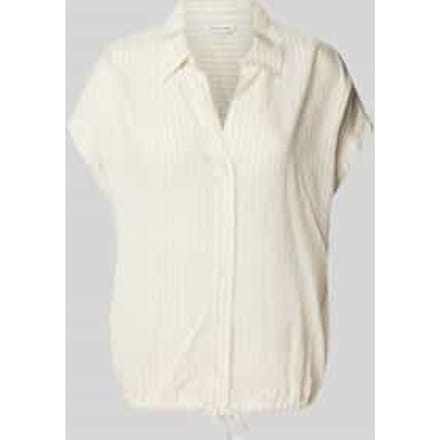 Relaxed fit blouse met korte mouwen van puur viscose met V-hals
