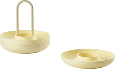Zone Denmark Eierdopje Singles met houder Dia 11,2 x 9,5 cm 4 st. Limestone