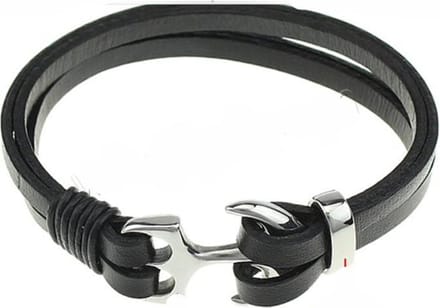 Heaven Eleven Men - zwart leer met anker