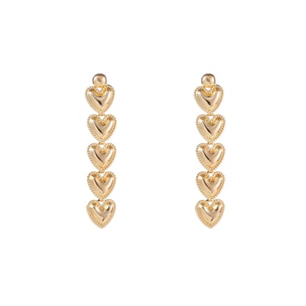 Go Dutch Label Oorknoppen dangling hearts Zilver
