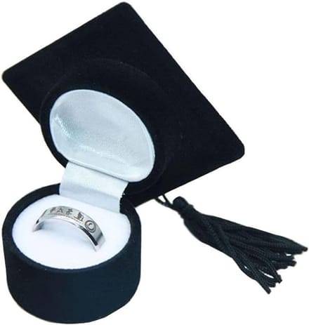 Elegante Zwarte Ringdoos met Sluiting en Hoedontwerp, Perfect voor Verjaardag, Bruiloft en Afstuderen