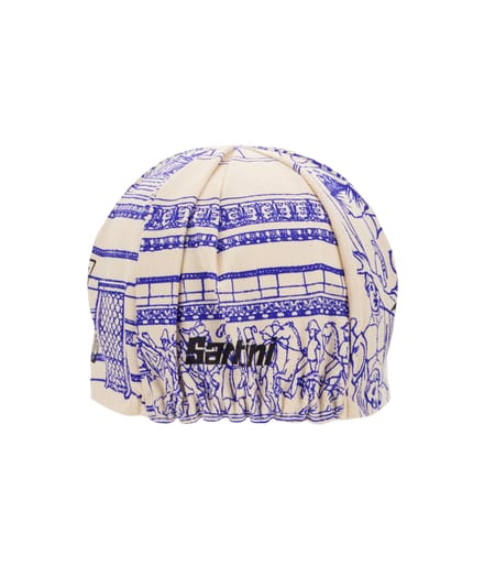 Santini Tour de France 2025 Pet RE460COTARC5TDF Wit/Blauw beige