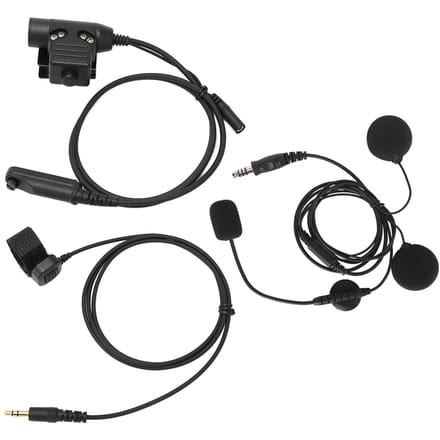 Motorhelm Headset Microfoon Kit met Adapter Walkie Talkie Helm Oortje voor Baofeng UV 9R PLUS black