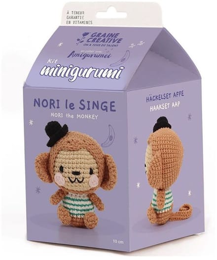 Graine Creative haakpakket amigurumi aap Nori - creatief speelgoed set.