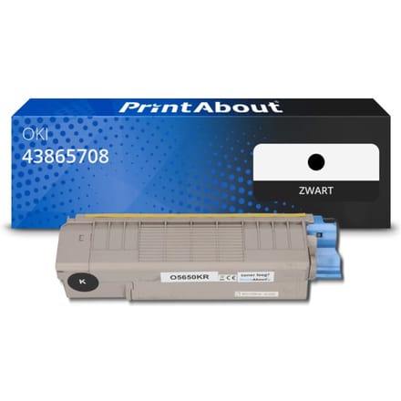 PrintAbout huismerk Toner 43865708 Zwart Geschikt voor OKI