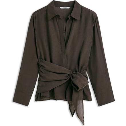 Summum Top Wrap Lyocell Blend Blouses Donkerbruin 2s3521-12492