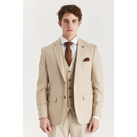 Beige lichtgewicht zomerblazer met één rij knopen voor heren
