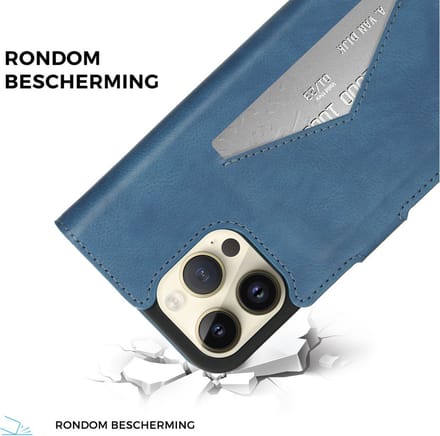 Mobiparts Classic Wallet hoesje geschikt voor Apple iPhone 14 Pro Max met 1 Screenprotector van Gehard Glas - Blauw