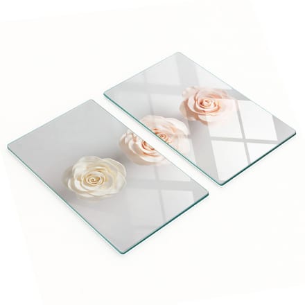 Multifunctionele decoratieve keukenplanken van gehard glas met rozenmotief, 2x30x52 cm
