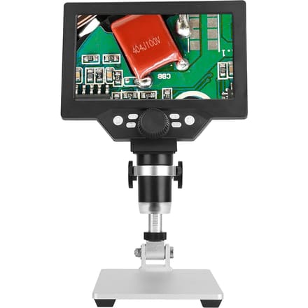 Microscope numérique électronique avec écran LCD HD 7 pouces 1200X et loupe LED